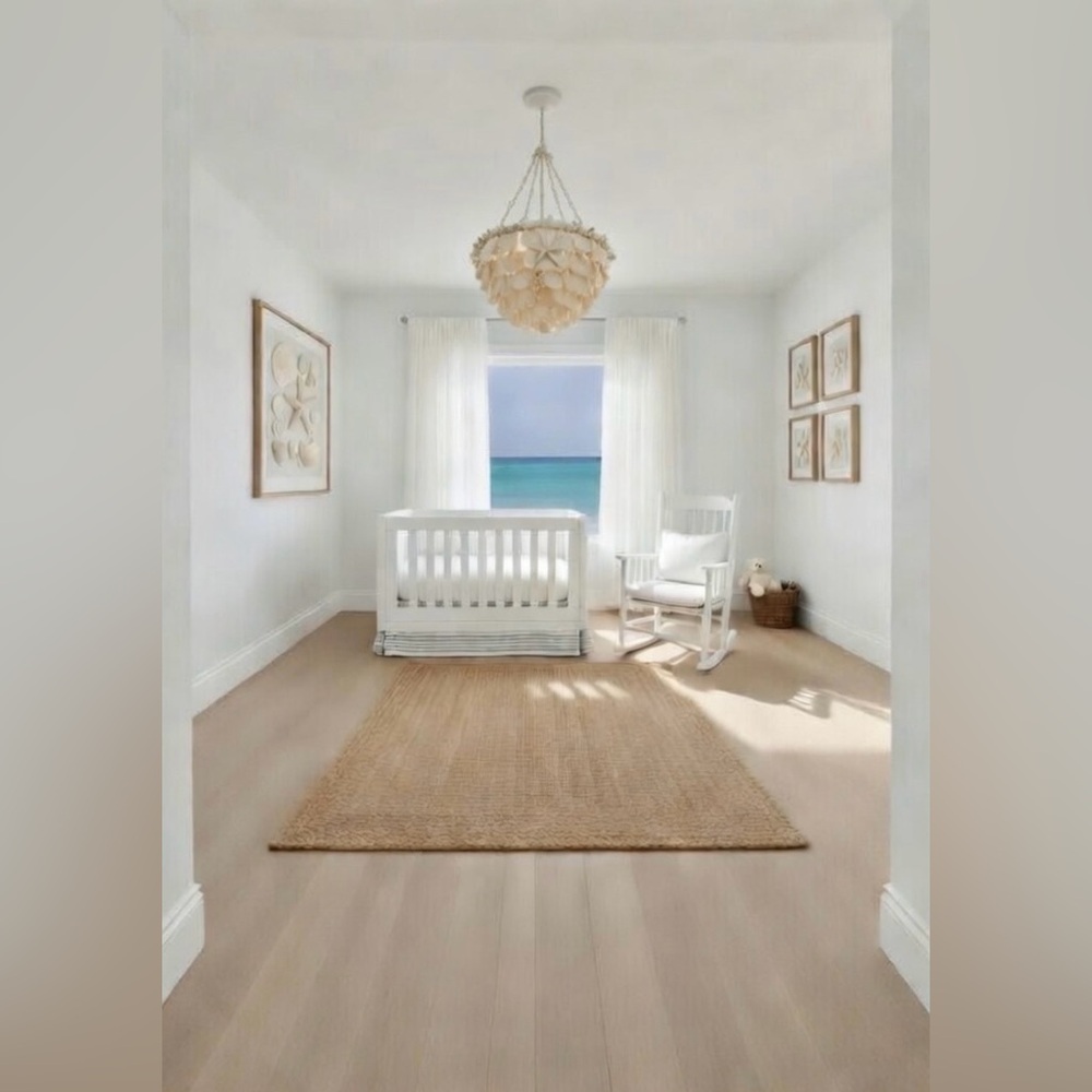Restoration Hardware White and Silver crib skirt and smallpillow case